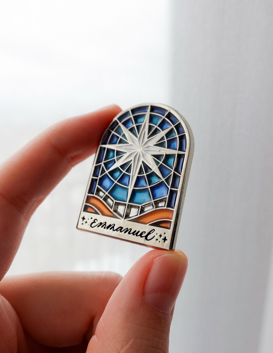 Matthew 1:23 (Emmanuel) Stained Glass Enamel Pin