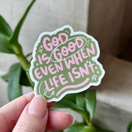 God is Good Sticker (Strawberry Matcha)