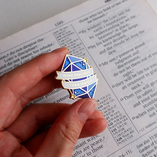Proverbs 3:15 (Sapphire) Enamel Pin