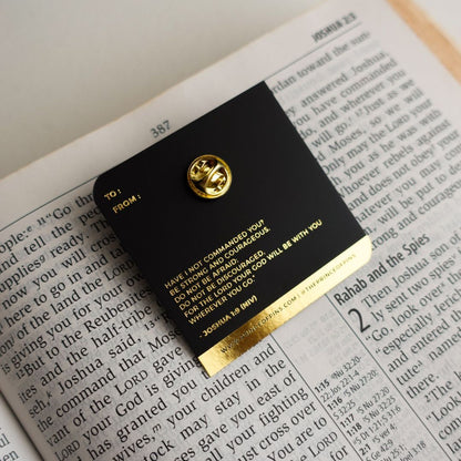 Joshua 1:9 (Lion of Judah) Gold Enamel Pin