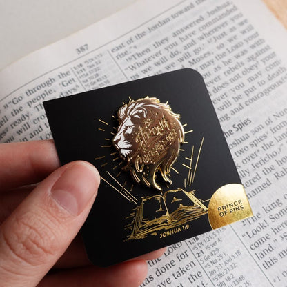 Joshua 1:9 (Lion of Judah) Gold Enamel Pin