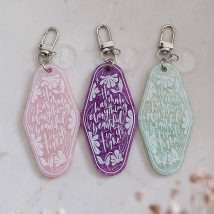 Ecclesiastes 3:11 (Royal Amethyst) Declaration Keychain