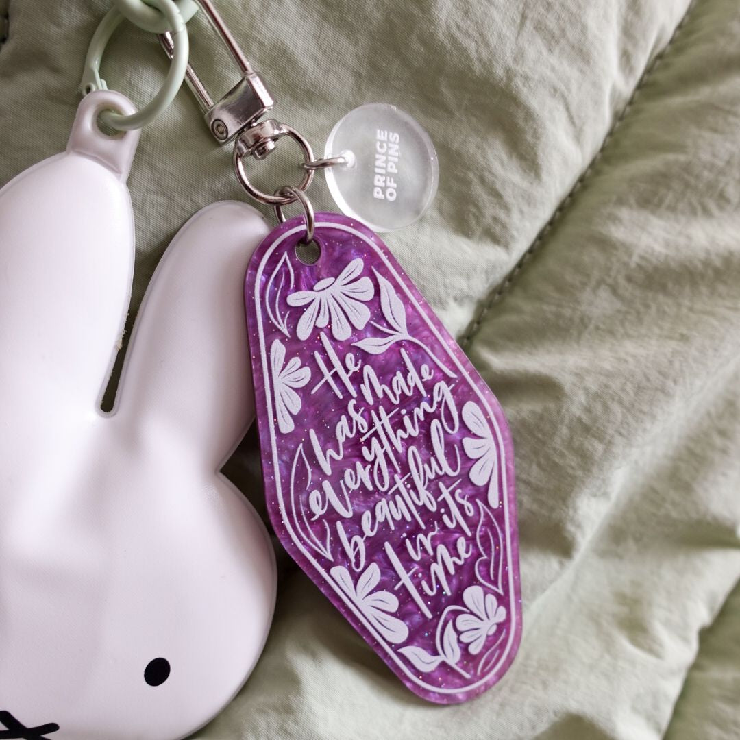 Ecclesiastes 3:11 (Royal Amethyst) Declaration Keychain