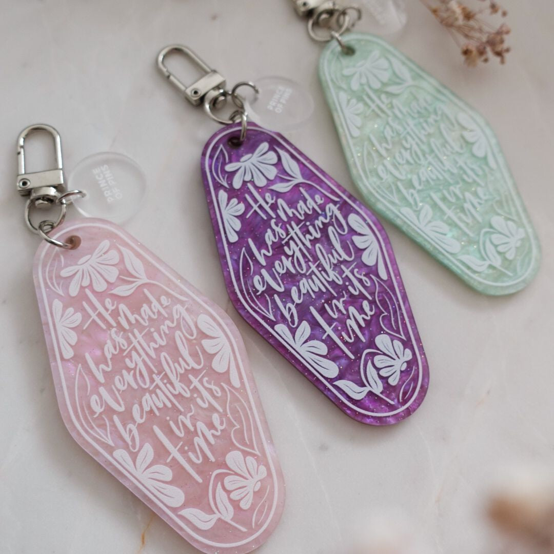 Ecclesiastes 3:11 (Royal Amethyst) Declaration Keychain