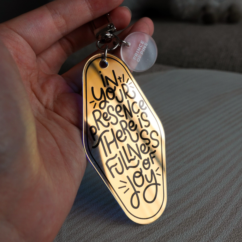 Psalm 16:11 (Holographic) Black Declaration Keychain