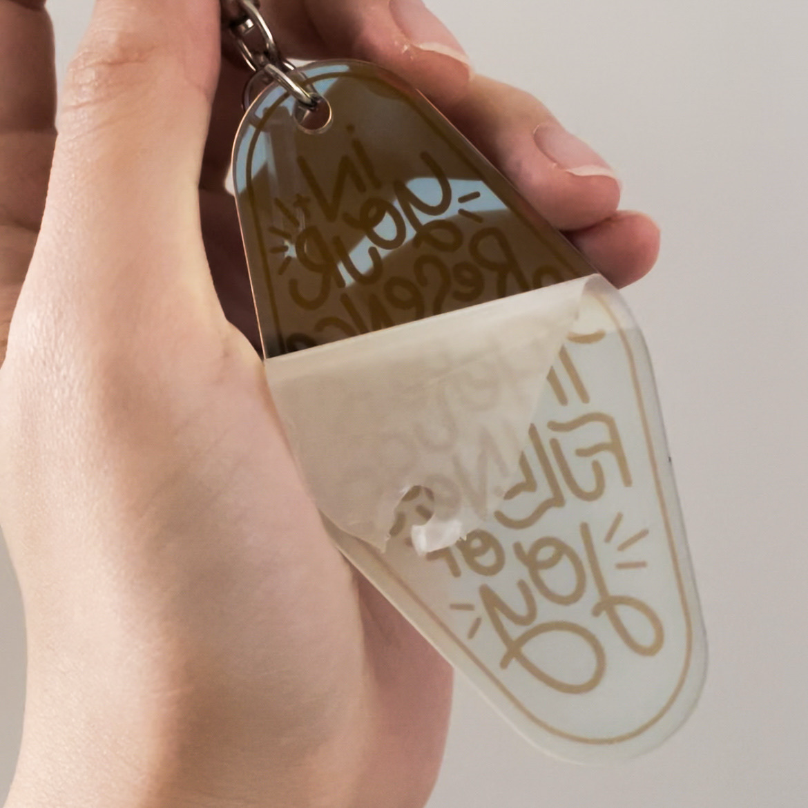 Psalm 16:11 (Holographic) Black Declaration Keychain