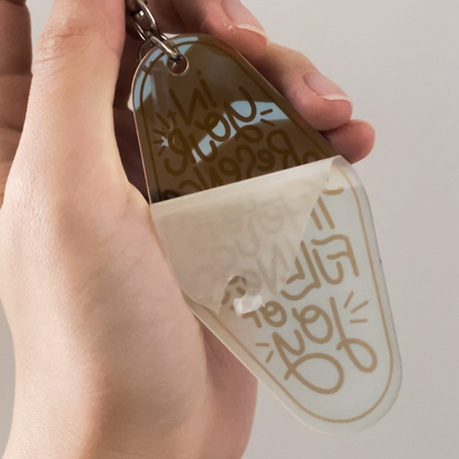 Psalm 16:11 (Holographic) Black Declaration Keychain