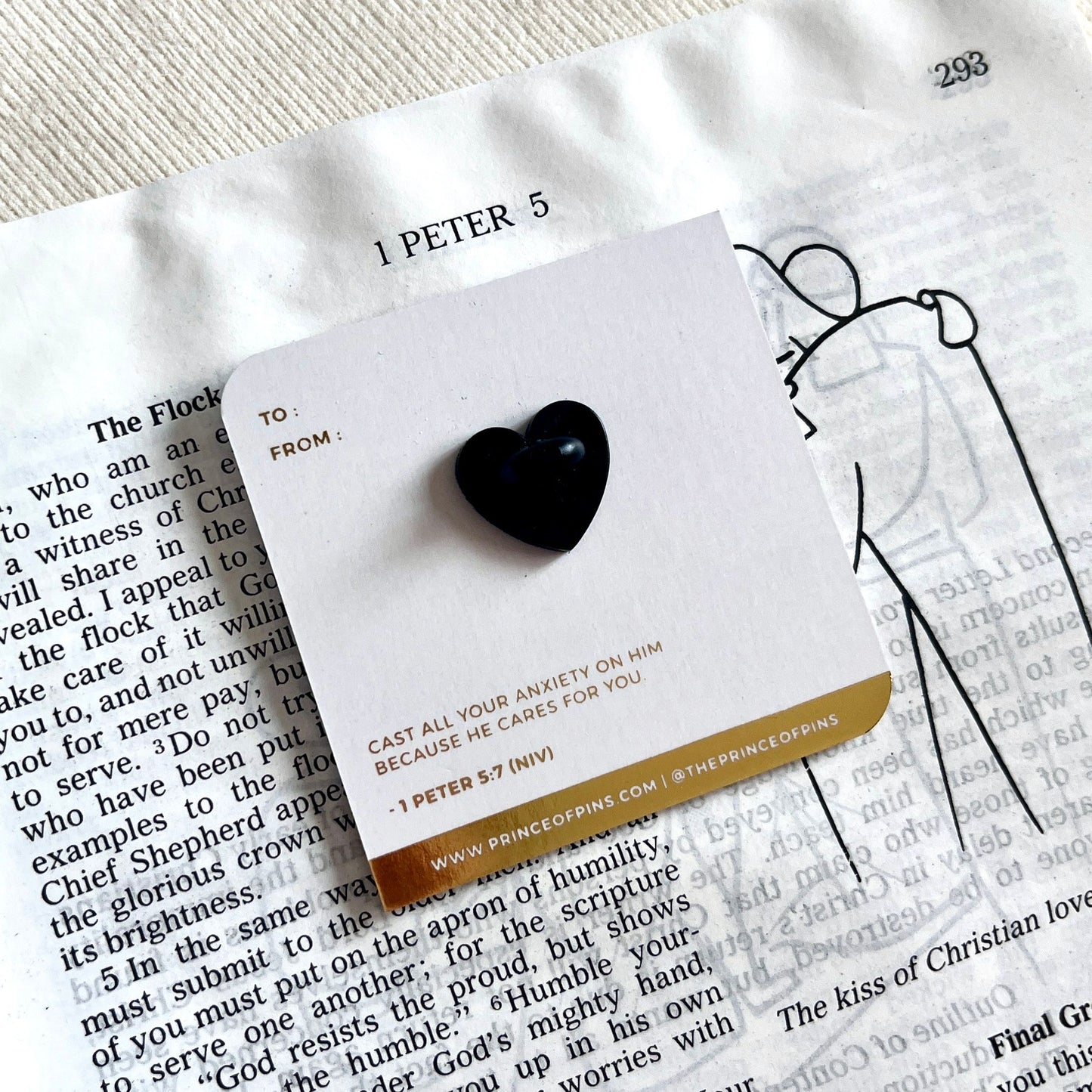 1 Peter 5:7 (Cast all your anxiety) Enamel Pin
