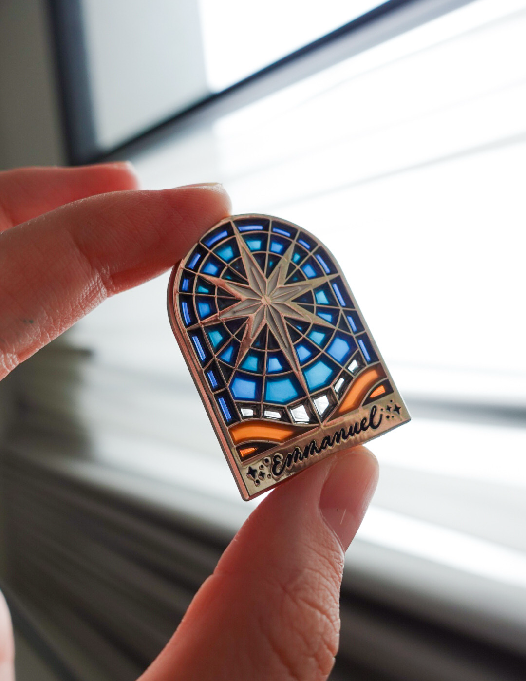 Matthew 1:23 (Emmanuel) Stained Glass Enamel Pin