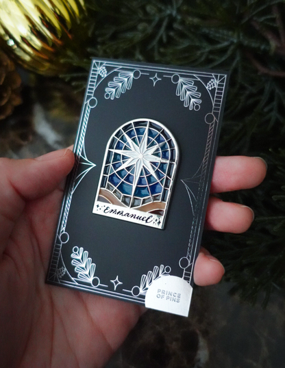 Matthew 1:23 (Emmanuel) Stained Glass Enamel Pin