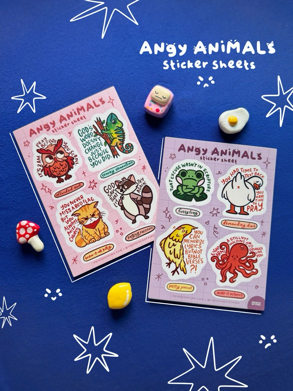 Angy Animals A6 Sticker Sheets (x2)