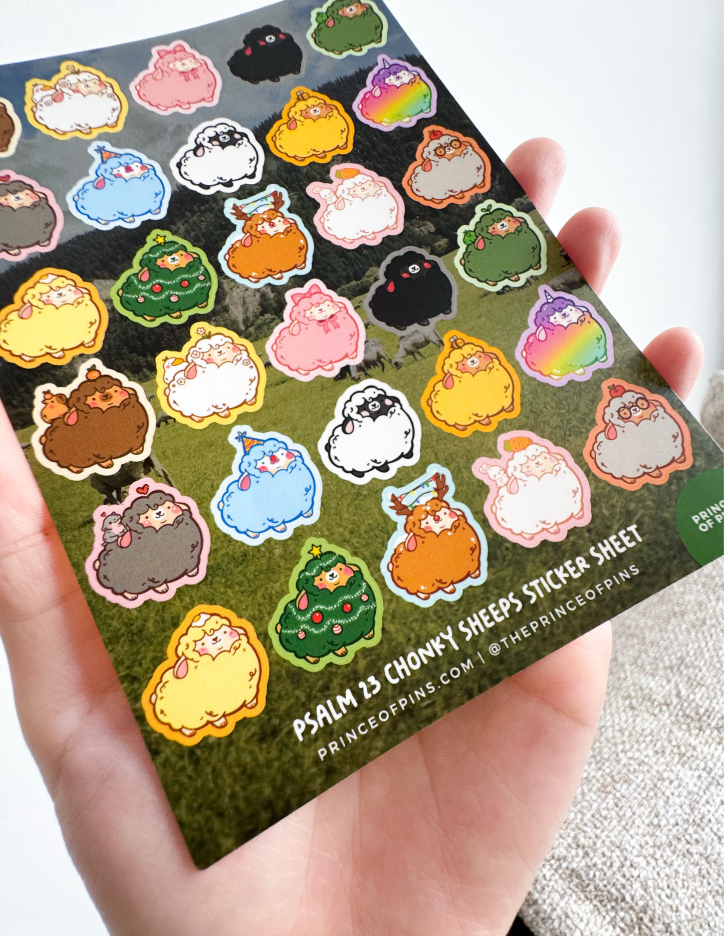 Psalm 23 Chonky Sheep A6 Sticker Sheet
