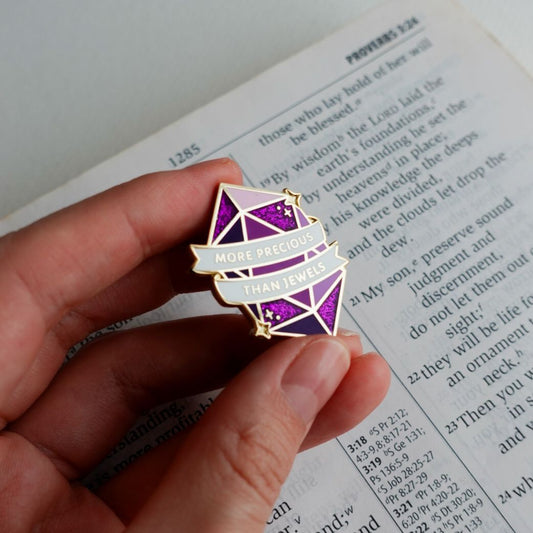 Proverbs 3:15 (Amethyst) Enamel Pin