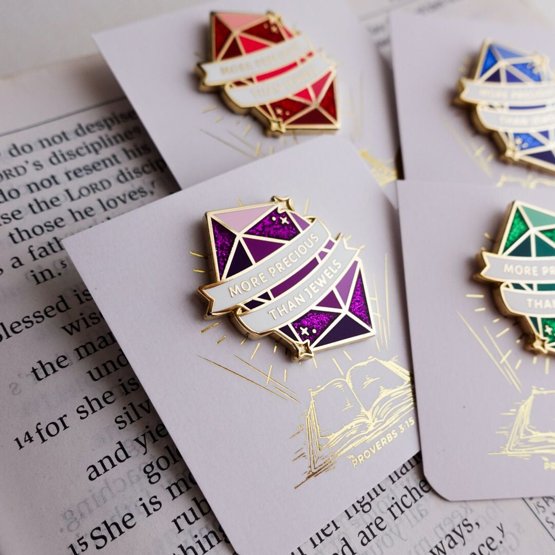 Proverbs 3:15 (Amethyst) Enamel Pin