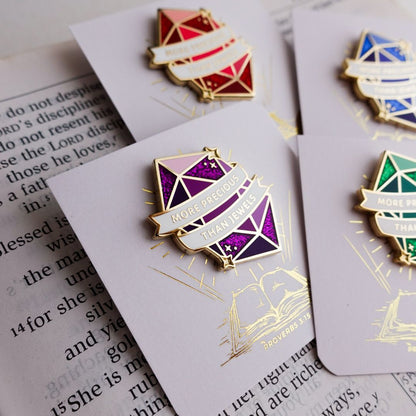 Proverbs 3:15 (Amethyst) Enamel Pin