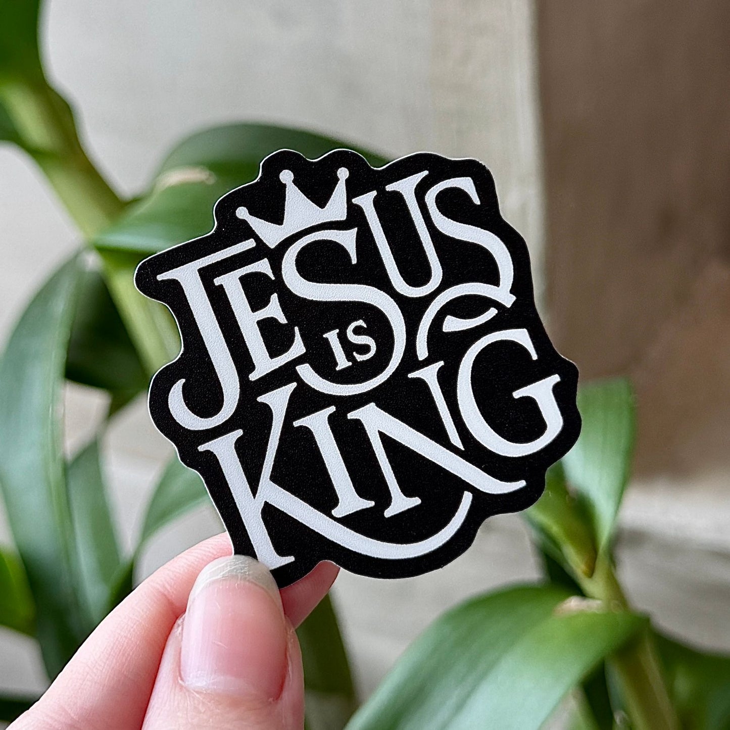 Jesus is King Sticker (Black)