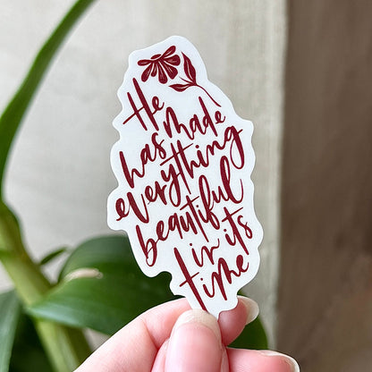 Ecclesiastes 3:11 Sticker (Cherry)