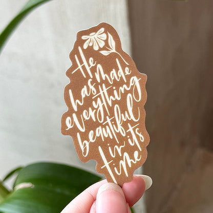 Ecclesiastes 3:11 Sticker (Cocoa)
