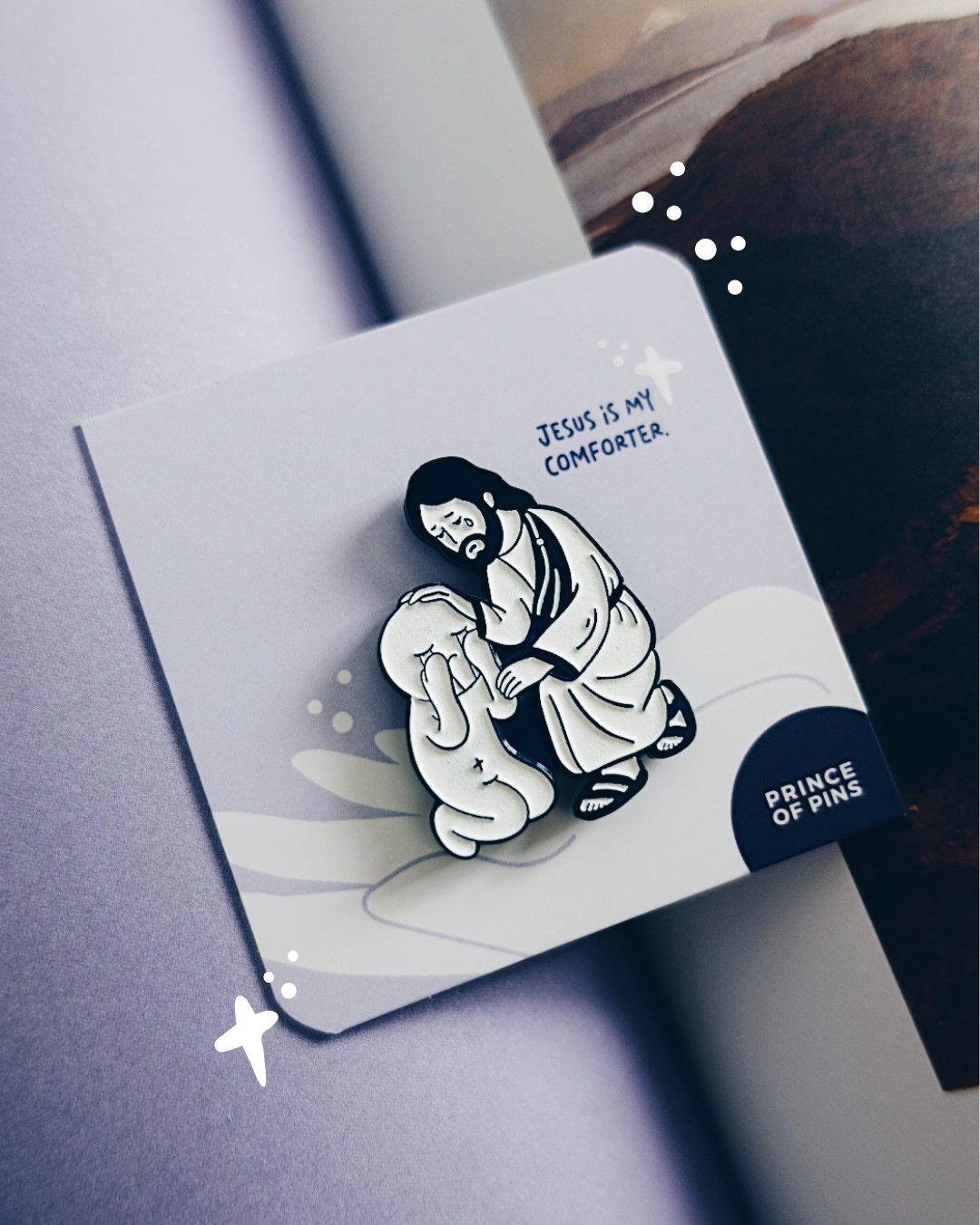 Psalm 34:18 (Jesus Is My Comforter) Enamel Pin