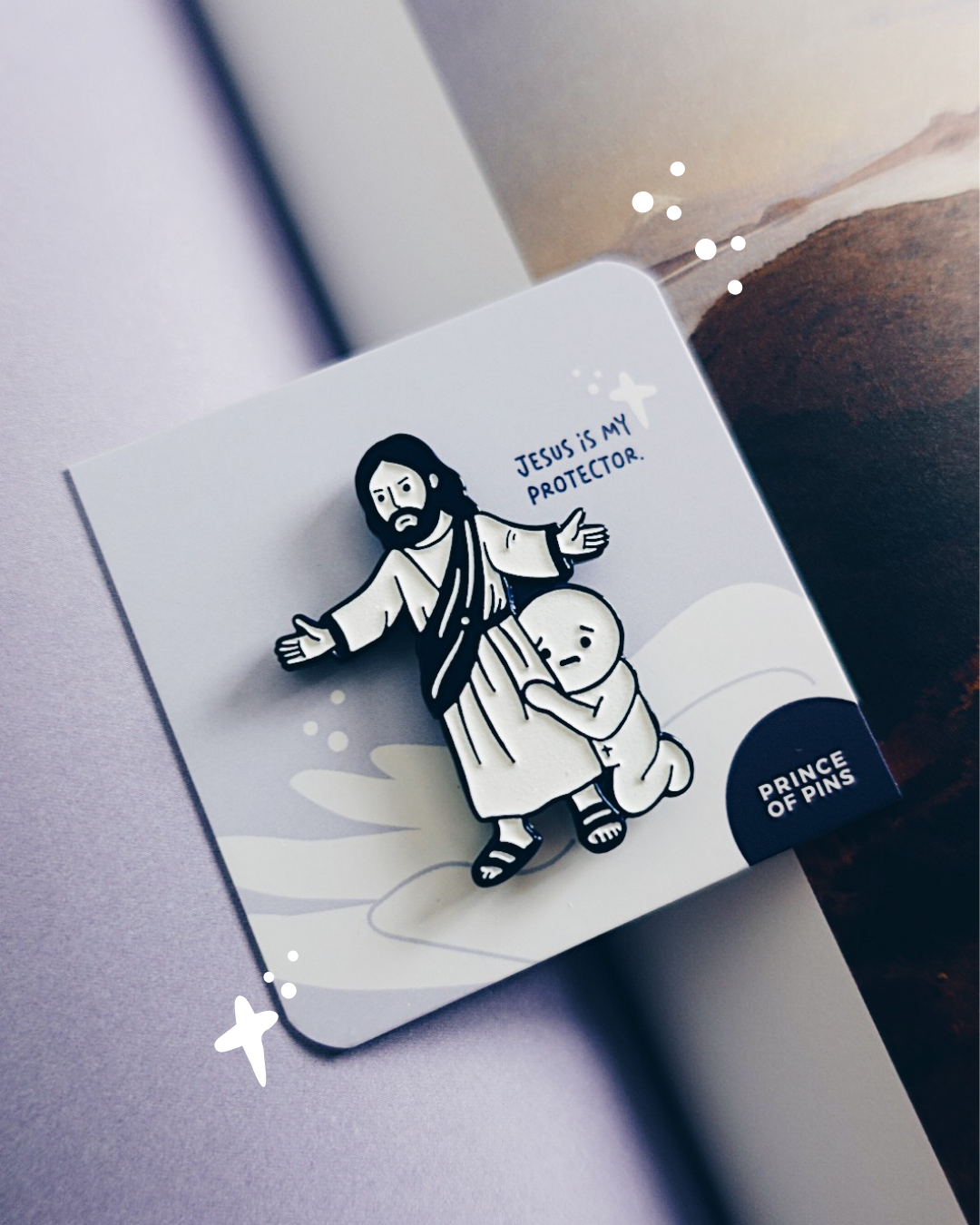 Psalm 91:4 (Jesus Is My Protector) Enamel Pin