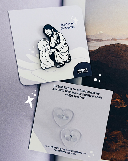 Psalm 34:18 (Jesus Is My Comforter) Enamel Pin