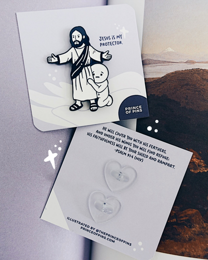 Psalm 91:4 (Jesus Is My Protector) Enamel Pin