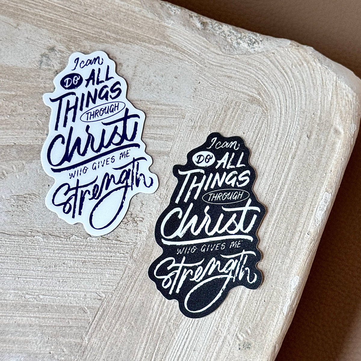 Philippians 4:13 Sticker (Black)
