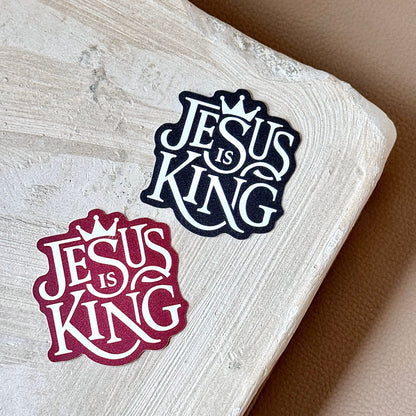 Jesus is King Sticker (Maroon)