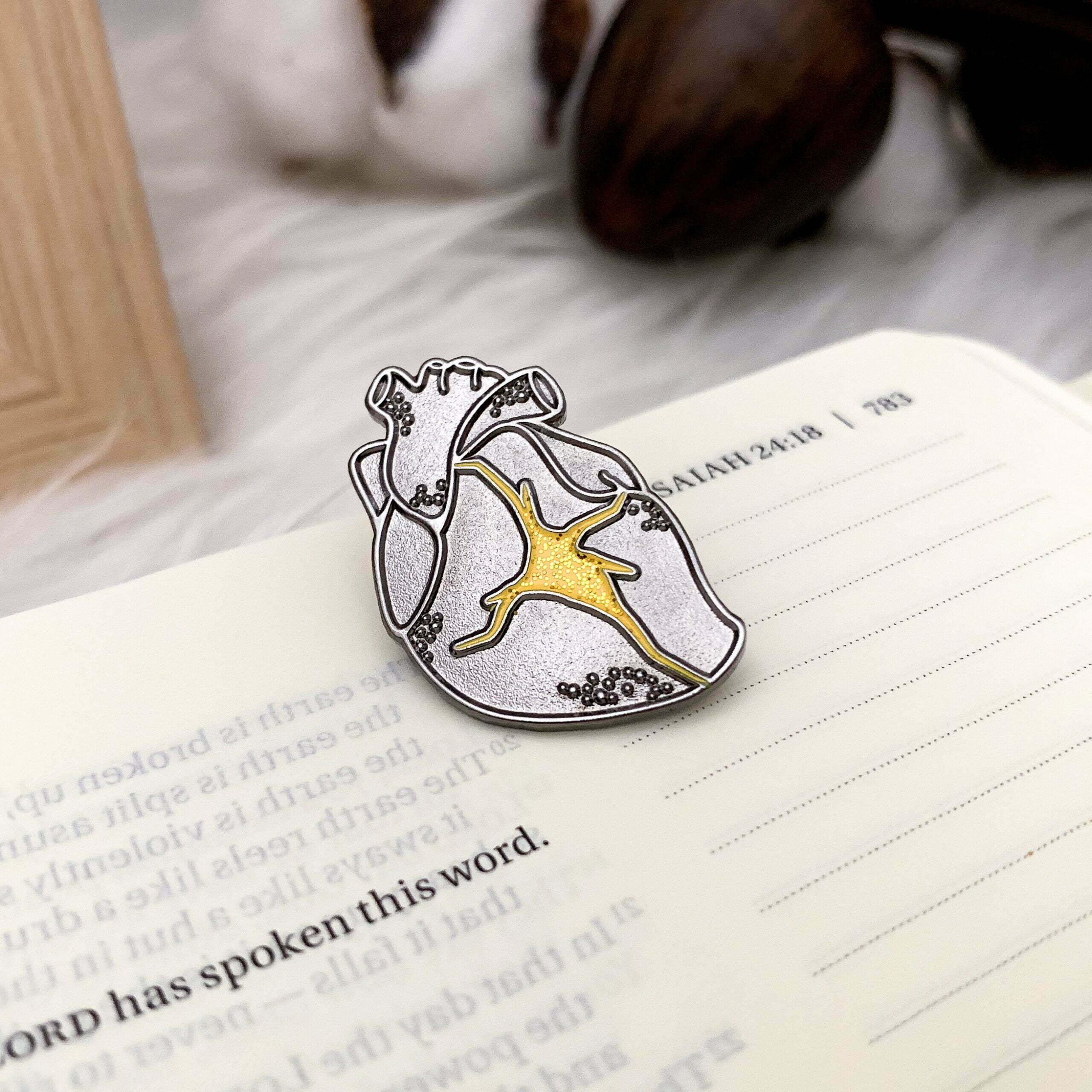 Soft Enamel Pin, Silver Plated with Recessed Metal & Enamel Glitter Fill
